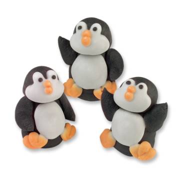 DECORAZIONE ZUCCHERO PINGUINI 3D