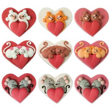 CUORI MARZAPANE CON FIGURE
