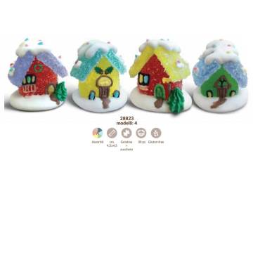 DECORAZIONE NATALE "CASETTE" 3D IN GELATINA PZ30